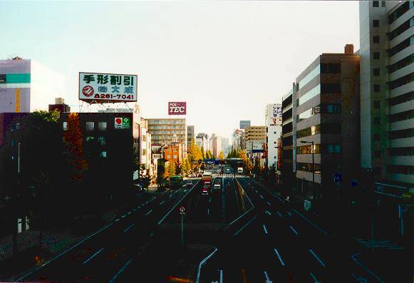 [View eastward on Hirosedori, Sendai]